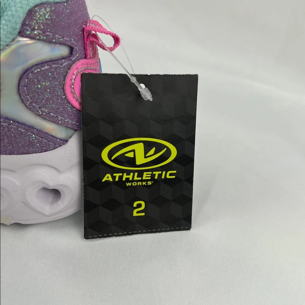 Athletic Works - Girl’s Light Up shoes - Size 2 - Pink Purple Leopard - NWT - Picture 4 of 11